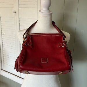 Dooney Bourke red leather shoulder bag